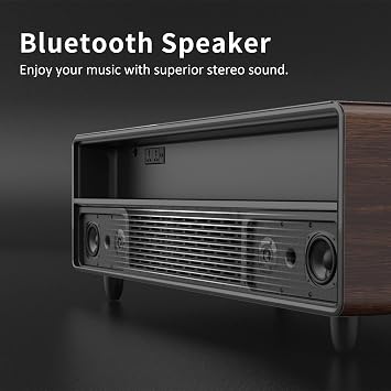 Smart Coffee Table with Built in Fridge, Speakers, Wireless Charging, Power Socket, USB Ports, RGB Light, Brown