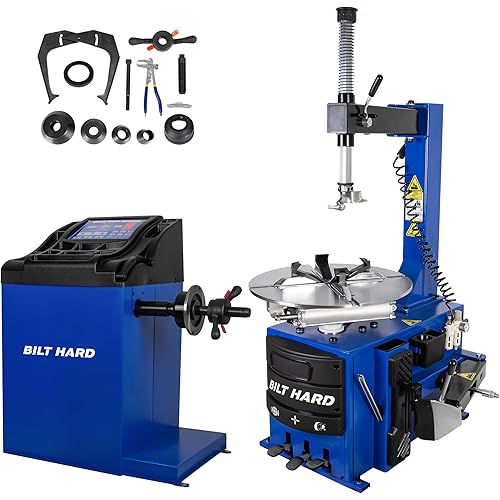 BILT HARD 110V 2.0HP Tire Changer Machine and Wheel Balancer Combo Rim Clamp, Tire Changer with Swing Arm and Tire Balancing Machine for Shop, Garage