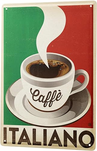 Letrero decorativo de pared, 1 unidad, para café, cafetería, bar, cafetería, italia, 7.8 x 11.8 pulgadas (largo x ancho)