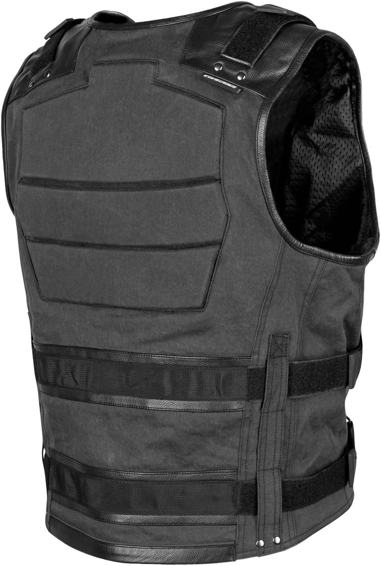 Speed and Strength mens Motorcycle Vest, Black, Large US