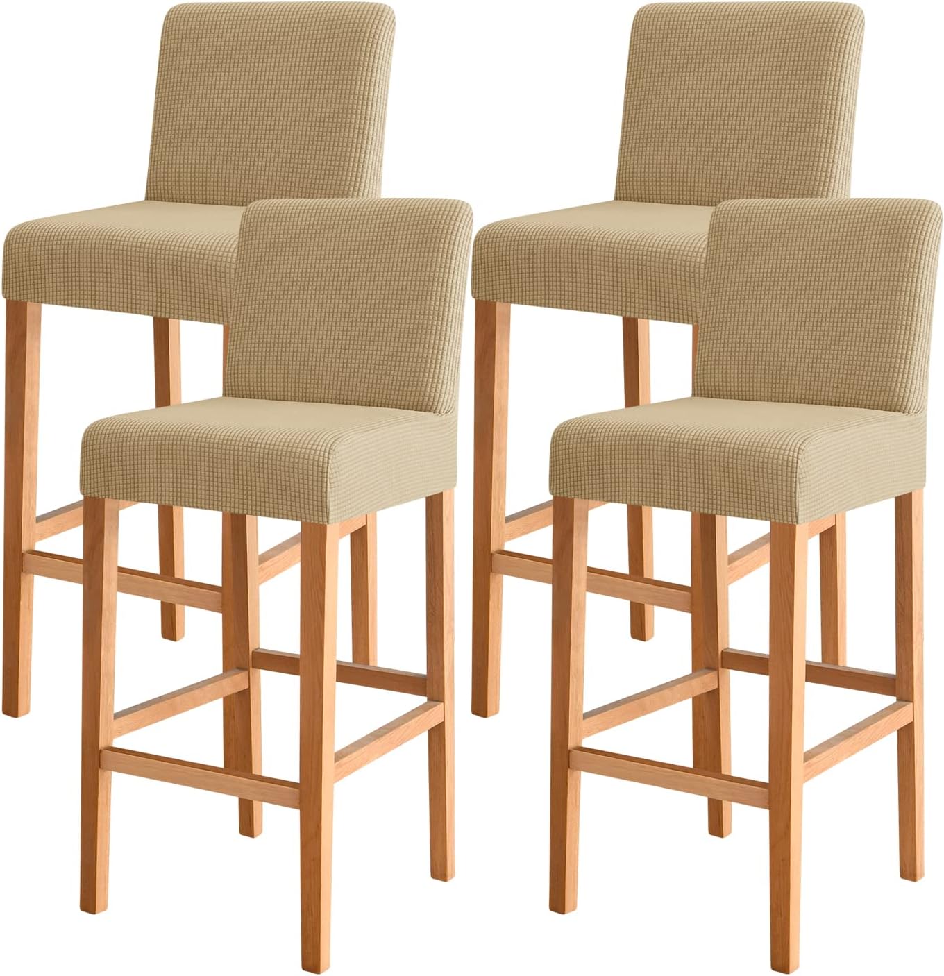 FORCHEER Bar Stool Chair Cover with Backs Set of 4 Jacquard