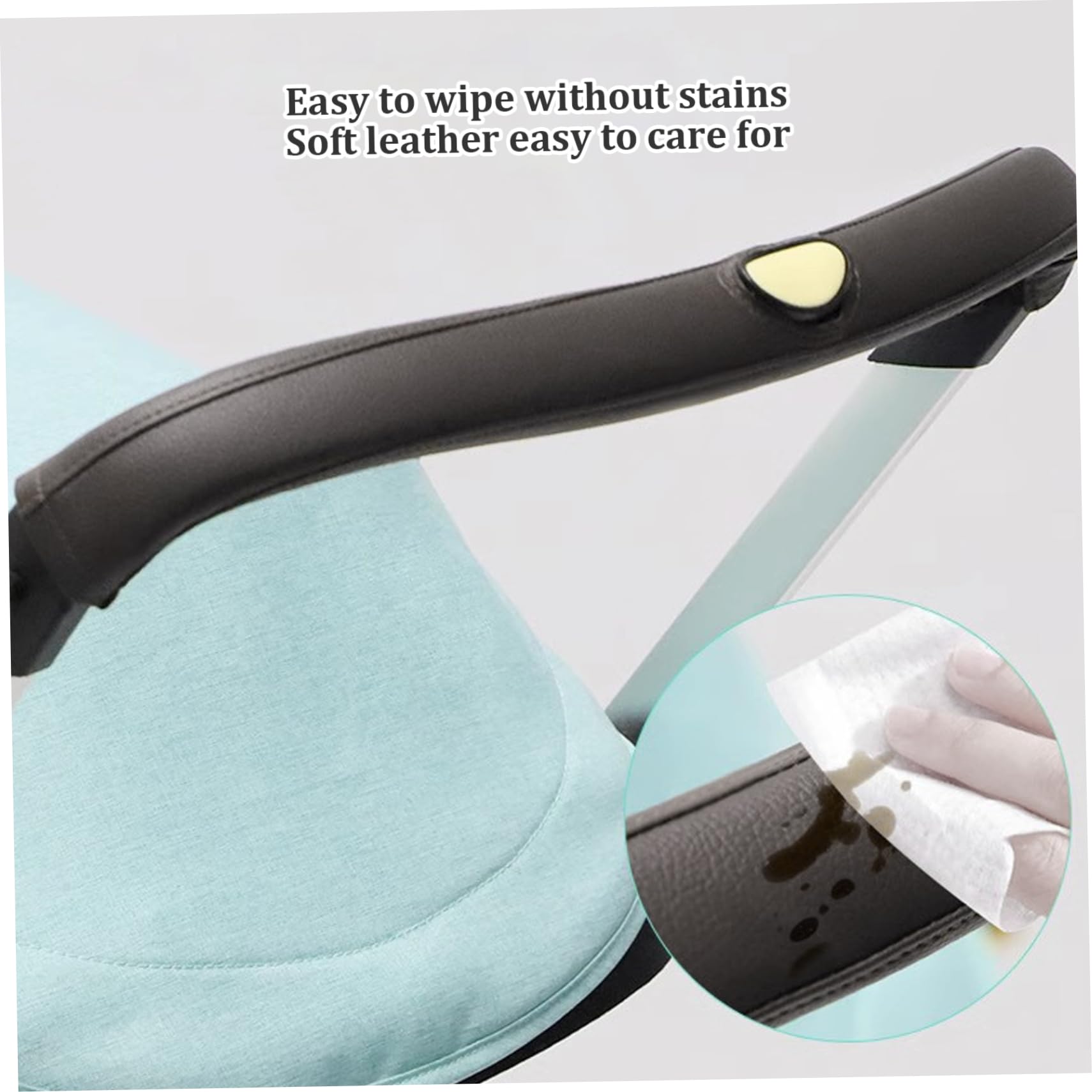 Copri maniglia per passeggino Copri maniglia per carrozzina in pelle nera Antiscivolo e resistente alle macchie Impugnature per maniglia per passeggino con cerniera per protezione bracciolo carrozzina