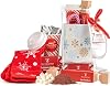 Hot Chocolate Gift Set With Mug - Hot Chocolate Set With Hot Chocolate Sachets - Mini Marshmallows, Candy Canes, Travel Cup -Gifts for Women, Mens Gifts -Vegan Chocolate Gift Set WITH SOCKS