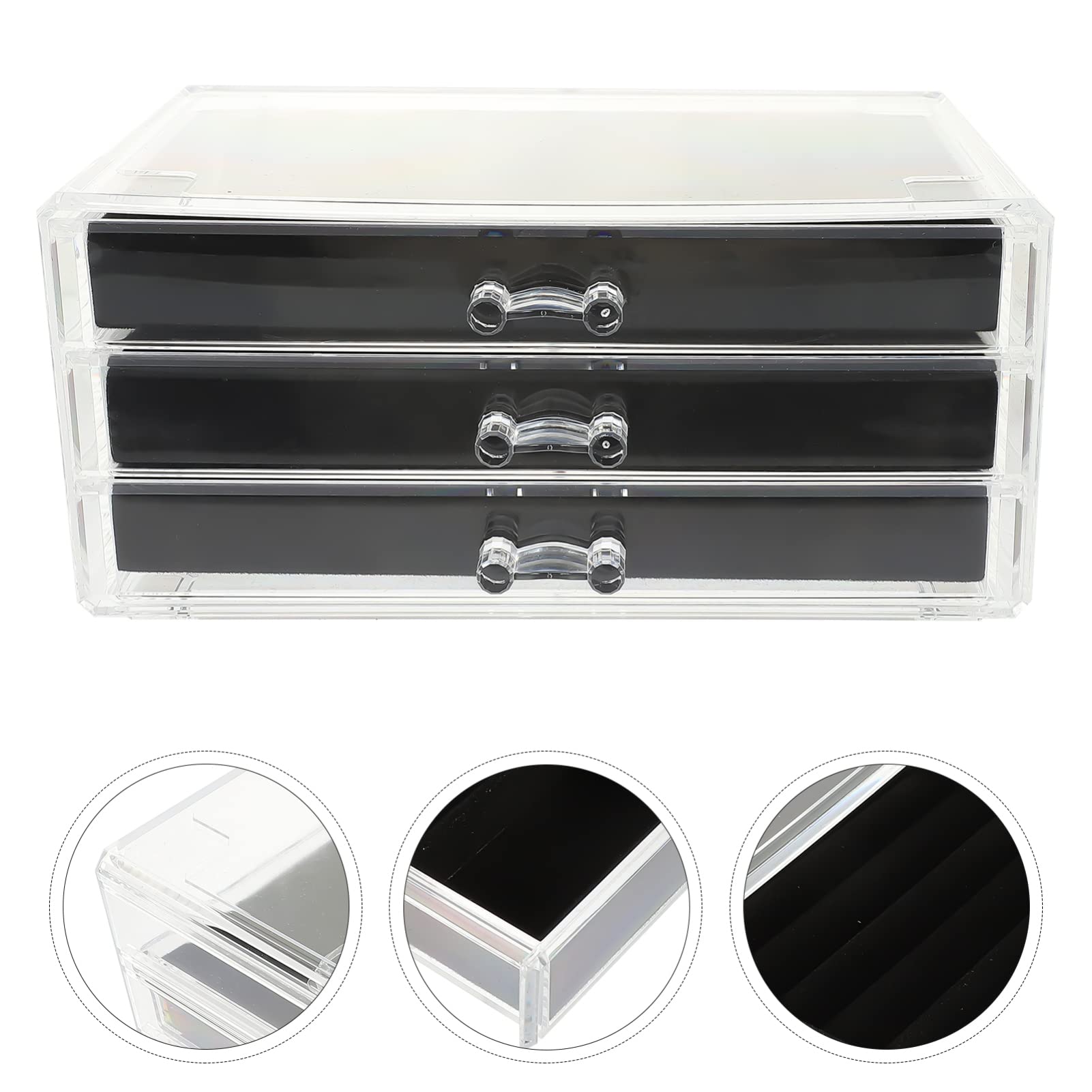 ifundom Mehrschichtige Schmuckaufbewahrungsbox aus Acryl Organizer für Halsketten Ringe und Ohrringe Schmuckschatulle mit Fächern für Schreibtisch Tragbar und Fusselfrei