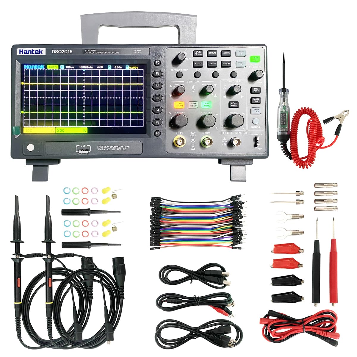 Hantek Digital Storage Oscilloscope USB 150MHz Bandwidth, 2 Channels, 1GSa/s Sampling Rate(DSO2C15)
