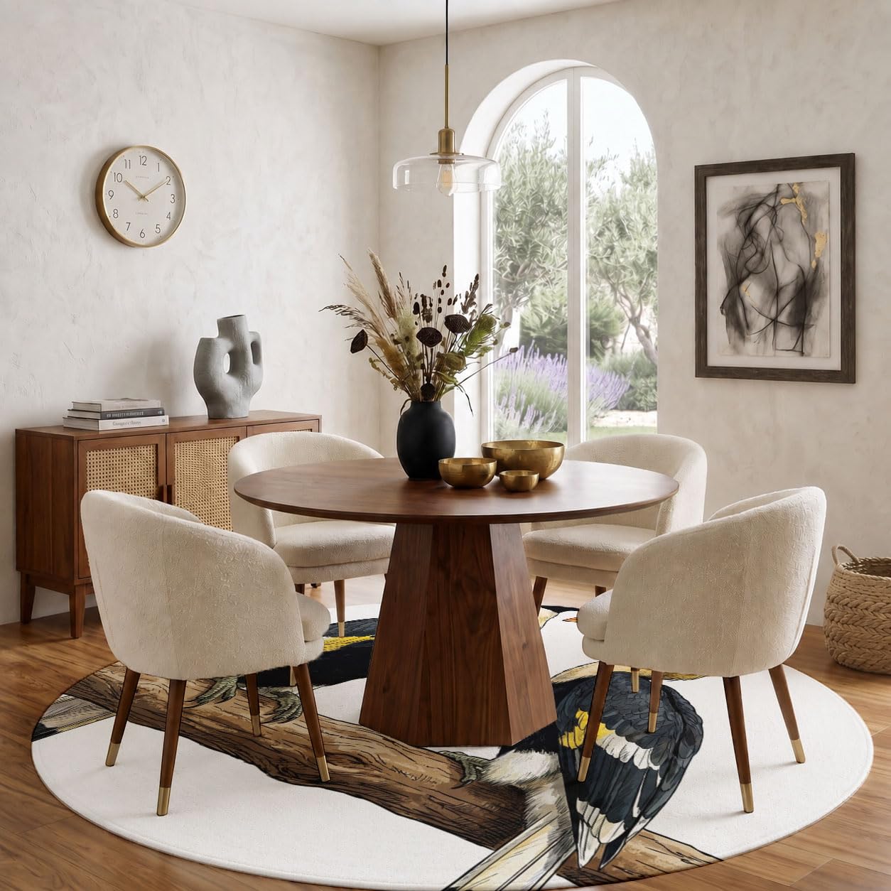 Tapis Aquarelle Vintage Animal Rond 180cm