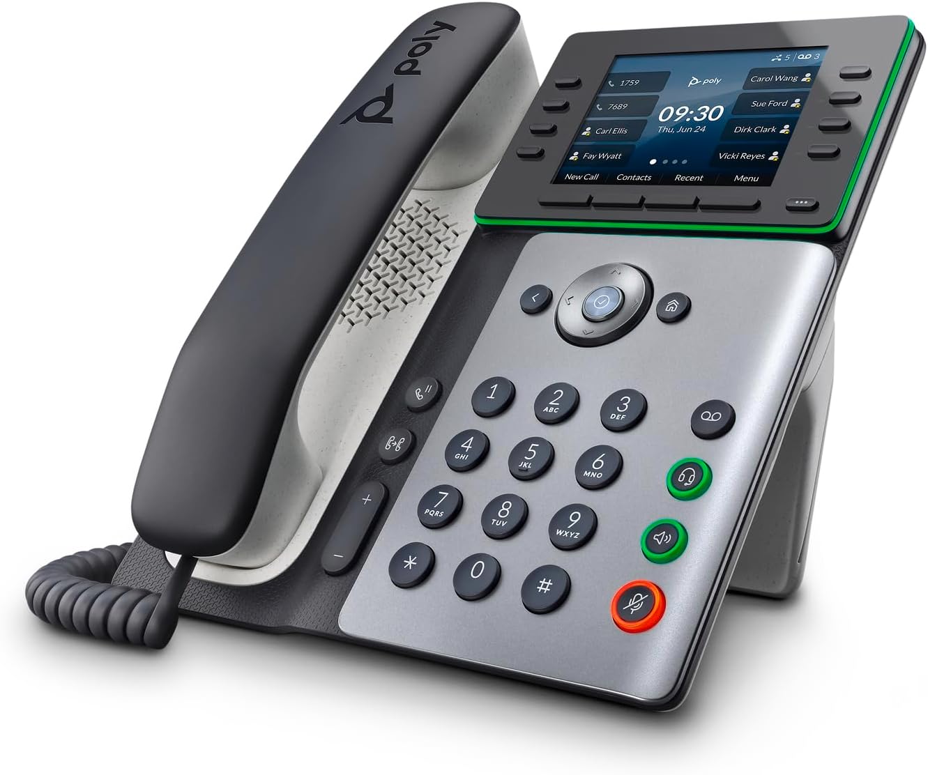 Poly Edge E350 IP Desk Phones (+ Polycom) Easy to Install with Included Wi-Fi 8-line Keys Supporting up to 32 Lines - Integrated Bluetooth for Mobile Phone and Headset Pairing