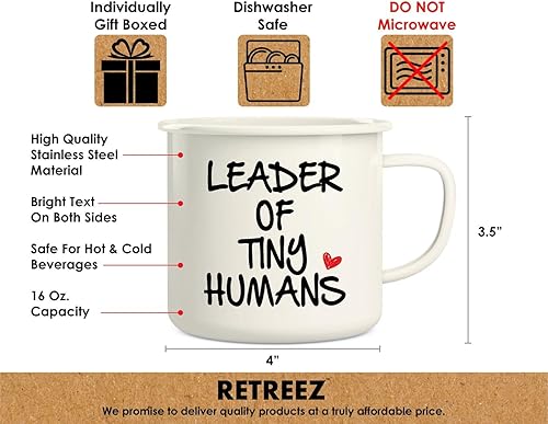 Miniatura 3 de Retreez Divertida taza de café de 16 onzas con esmalte de acero inoxidable para campamento, tazas de café – Sarcasmo inspirador regalo de cumpleaños