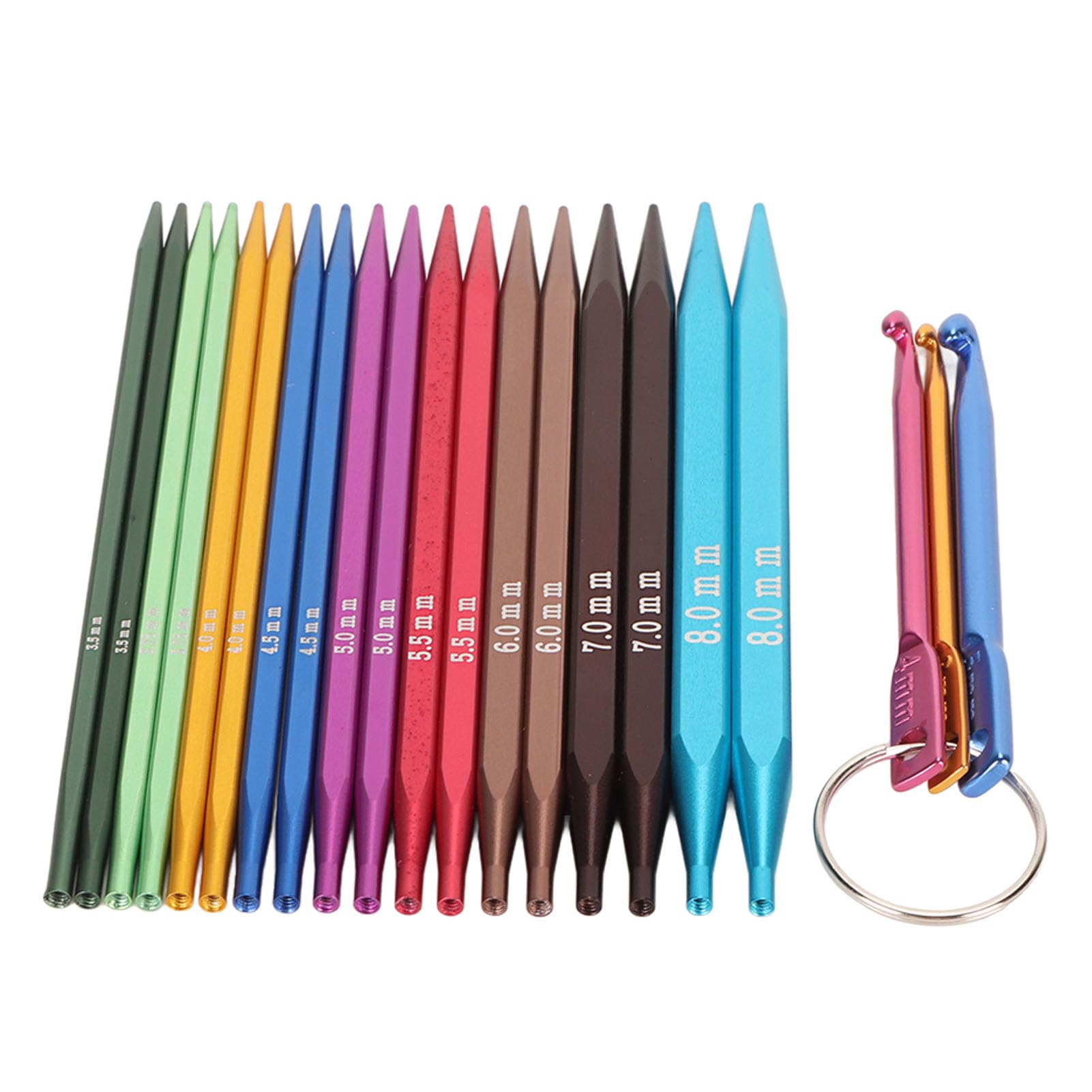 Qudinip Juego de Agujas de Tejer Circulares Intercambiables Diseño Ergonómico para Tejer Fácilmente Cómodo para Amantes de las Manualidades Aluminio 9 Pares