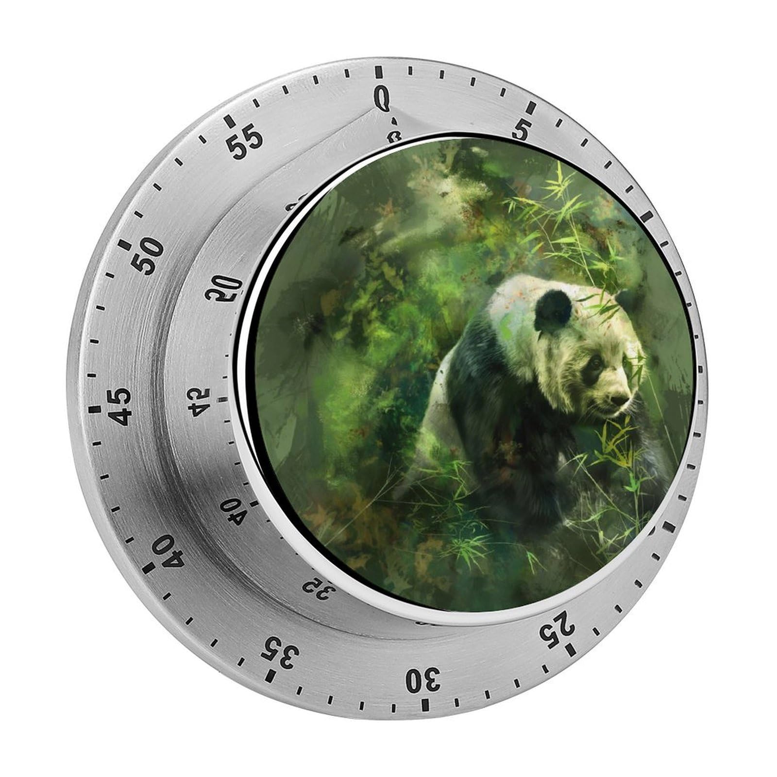 Green Leaves Panda Kitchen Timer Magnetic Countdown Countup Timer for Cooking Baking 8x8cm