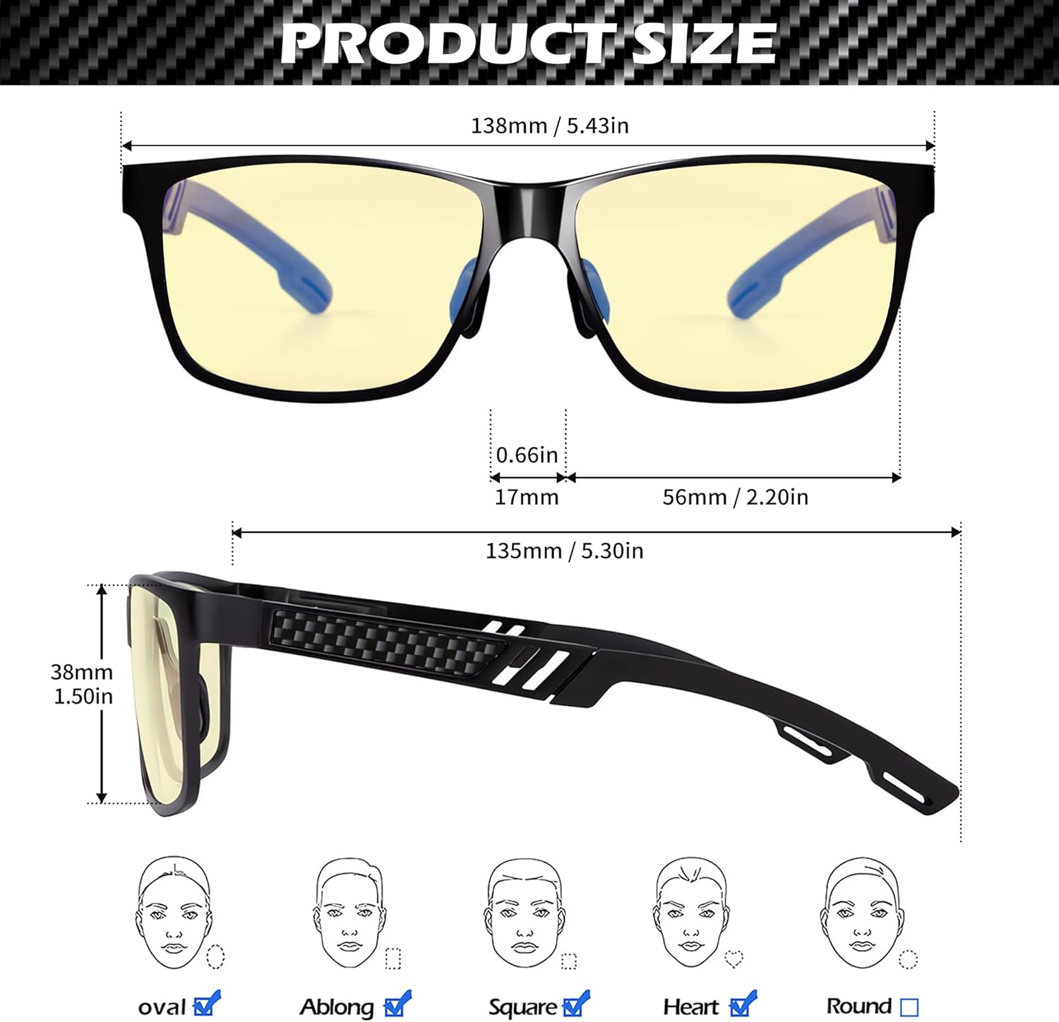 ANYLUV Blue Light Blocking Glasses Men Computer Gaming Glasses Lightweight Al-Mg Metal Anti Eyestrain Eye Protection