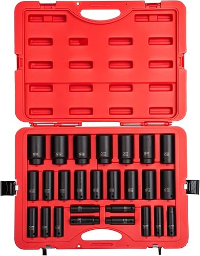 Miniatura 5 de Sunex 2641, juego de llaves de vaso de impacto profundo de 1/2 pulgada, 19 piezas, SAE, 3/8 pulgadas - 1-1/2 pulgadas y 2646, juego de llaves de