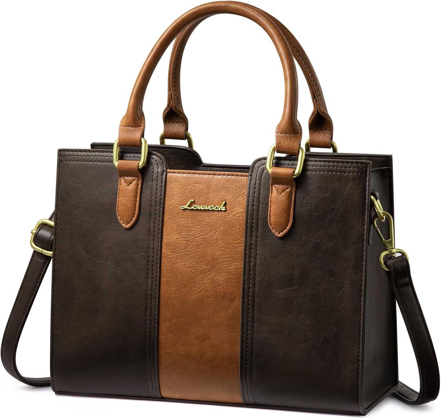 LOVEVOOK Purse for Women, Vintage Leather Shoulder Handbag, Small Ladies Satchel Tote Purse Top Handle Crossbody Bag for Work