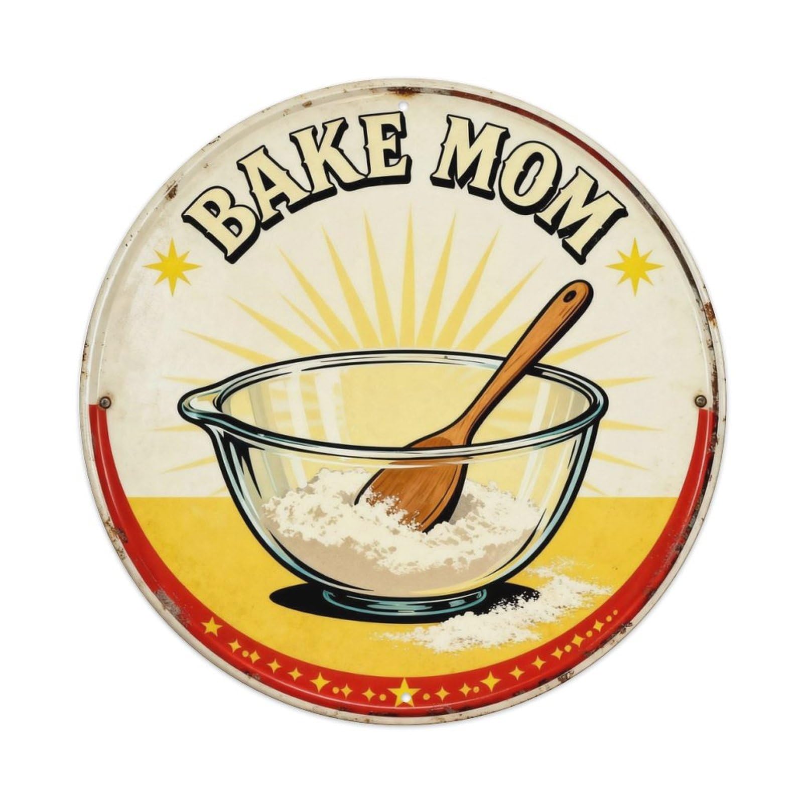 Bake Mom Kitchen Sign Metal Tin Sign Plaque