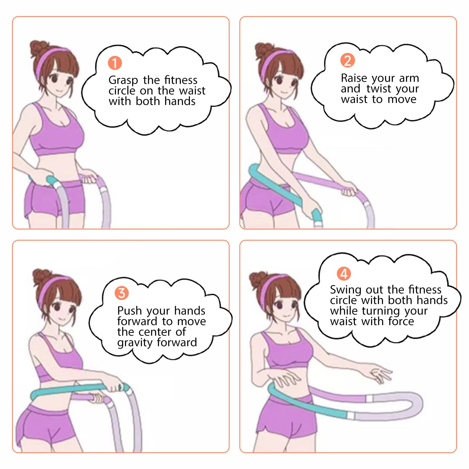 Cerceau de fitness pliable, pas de dommages à la taille, convient pour le fitness à la maison et le transport de voyage