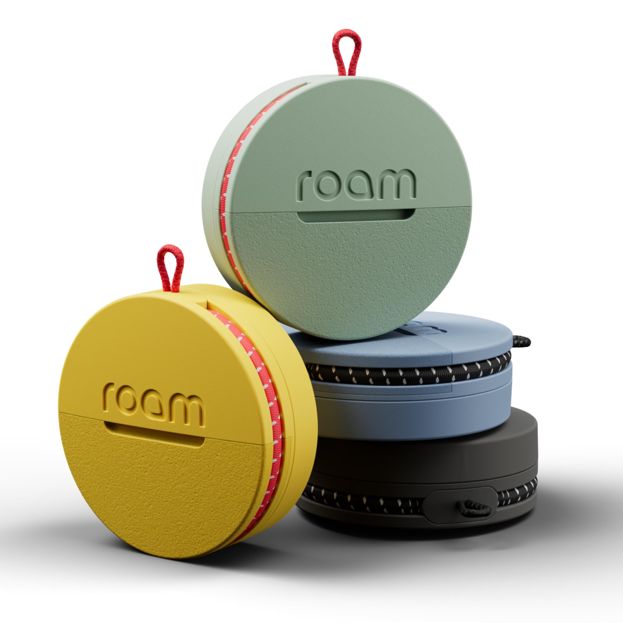ROAM SMART TRACKER Item Finder as Seen on Kickstarter | Works with iOS & Android Find My (Audible Alerts, Built-in Strap, Replaceable Battery) Blue, Black, Yellow, & Green, 4-Pack-picture-25