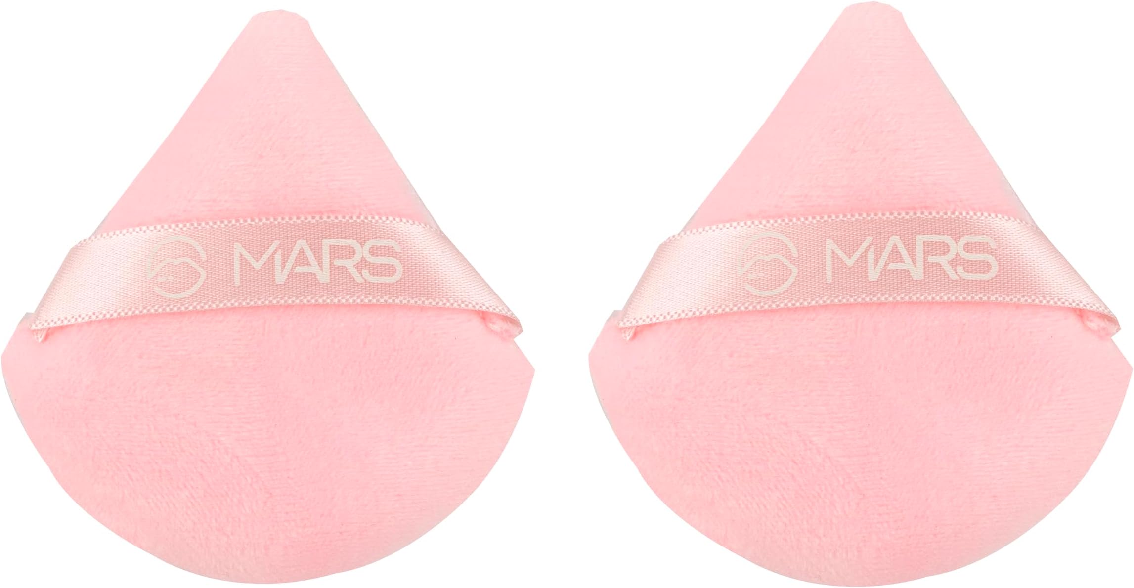 MARS Pizza Powder Puff for Face Makeup | Dual Side Application | For Loose & Pressed Powder Application | Easy to Clean and Handle | Triangle Powder Puff with strap (Pack of 2)