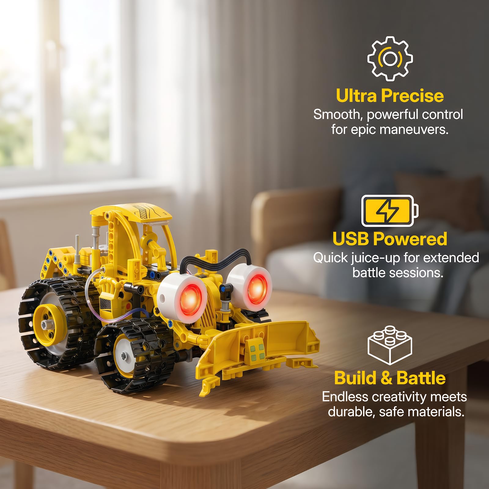 Robot Niños 5-en-1 673 Piezas Servomotor LED – App RC Batería Recargable | Kit Robótica Stem Regalo Niño 8-14 Años Combate Robot Teledirigido