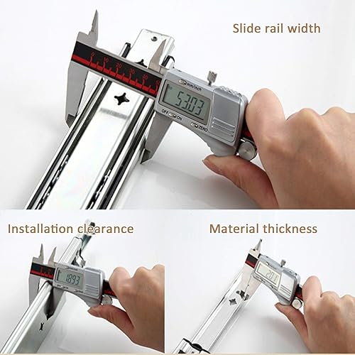 Miniatura 7 de 1 par de correderas industriales resistentes para cajones, 3 secciones de extensión completa con autobloqueo, riel deslizante de 2.087 in de ancho,