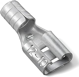 50 Pcs High Temperature Female Non Insulated Spade Connectors 12-10 Gauge Quick Disconnect 1/4" Female Tab Wire Splice Connectors for Electrical Wire Terminals