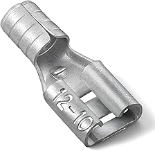 50 Pcs High Temperature Female Non Insulated Spade Connectors, 12-10 Gauge Quick Disconnect, 1/4" Female Tab Wire Splice Connectors for Strong Crimps in Electrical Wire Terminals
