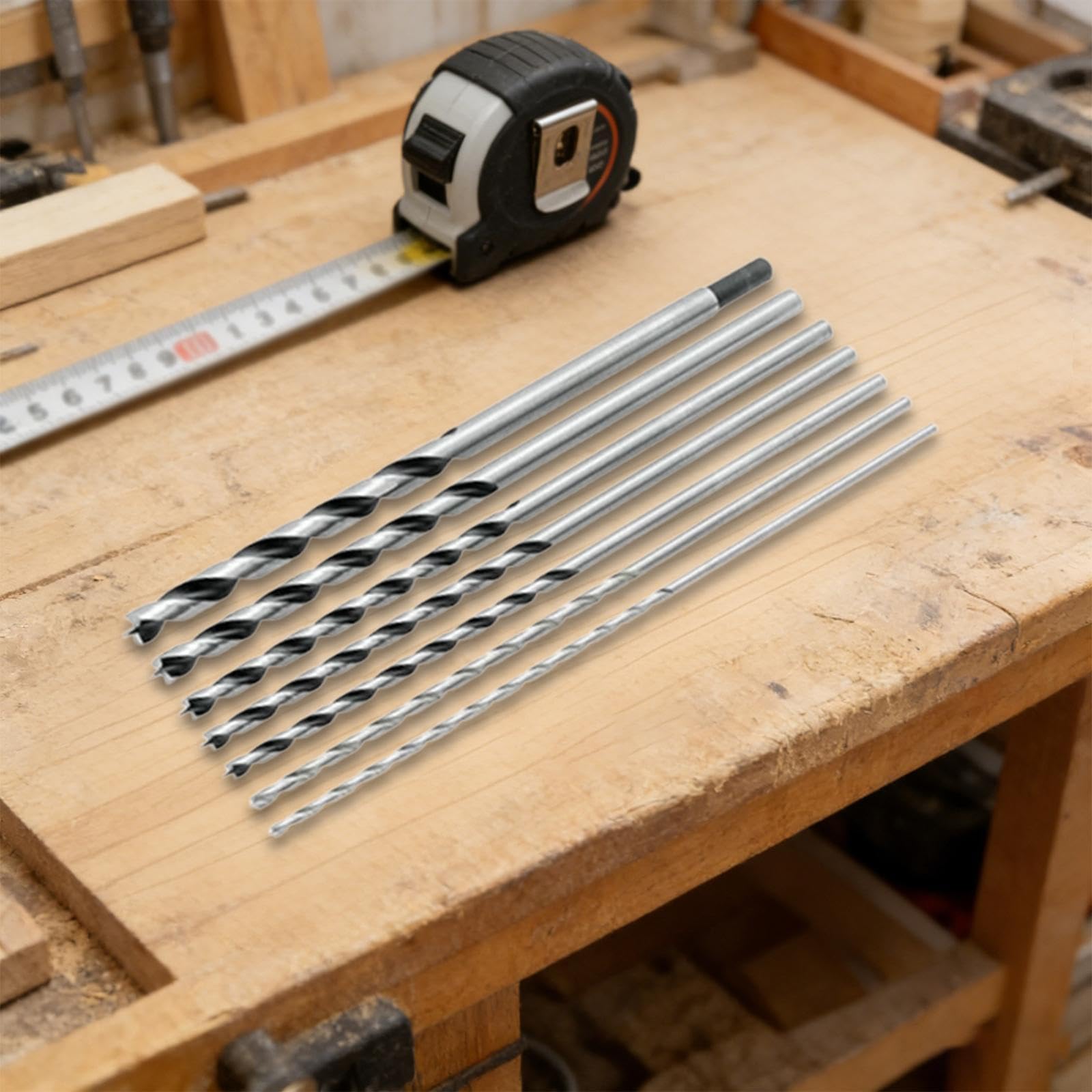 Ensemble de 7 Forets à Bois, Outil de Travail Du Bois Professionnel et Portable de Différentes Tailles, Assortiment de Forets pour Projets de Bricolag