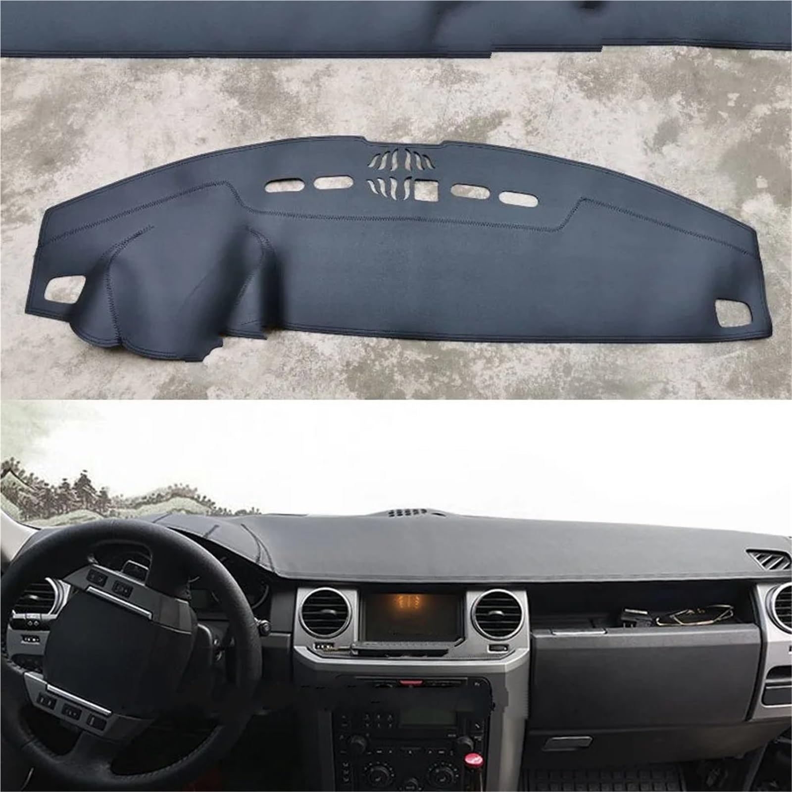 Estera Cubierta Tablero Alfombrilla De Cuero Para Salpicadero, Protección Contra El Sol, Accesorios Antideslizantes Para Land Para Rover LR3 Para Discovery 3 2005 2006 2007 2009 Cubierta Para Salpicad