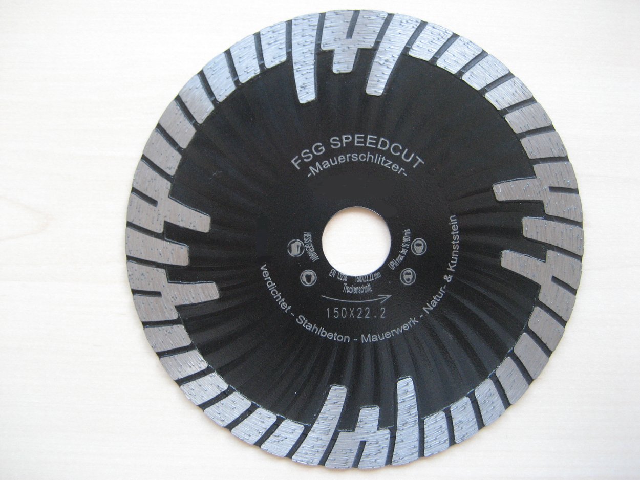 ChilliCut - Disco de corte de diamante (230 x 22,2 mm, FSG Speedcut High-End, 12 mm, segmento de granito, hormigón, cal, piedra natural)