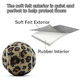 Magicorange 4 PCS Precut Walker Tennis Balls for Furniture Legs and Floor Protection, Heavy Duty Long Lasting Felt Pad Glide Coverings (Leopard Pattern)