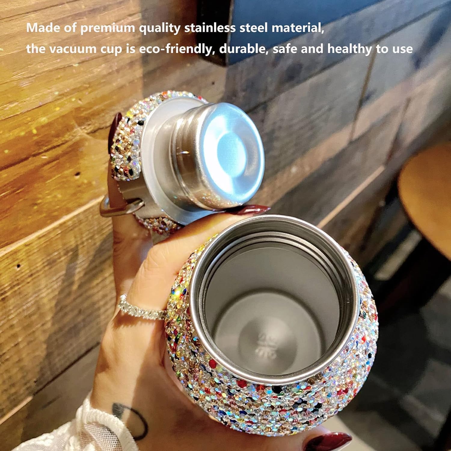 Diamentowa termos, butelka termiczna, Bling Rhinestone butelka wody kubek podróżny ze stali nierdzewnej kubek wody sport samochodowy kubek podróżny dla kobiet strona główna impreza na świeżym powietrz