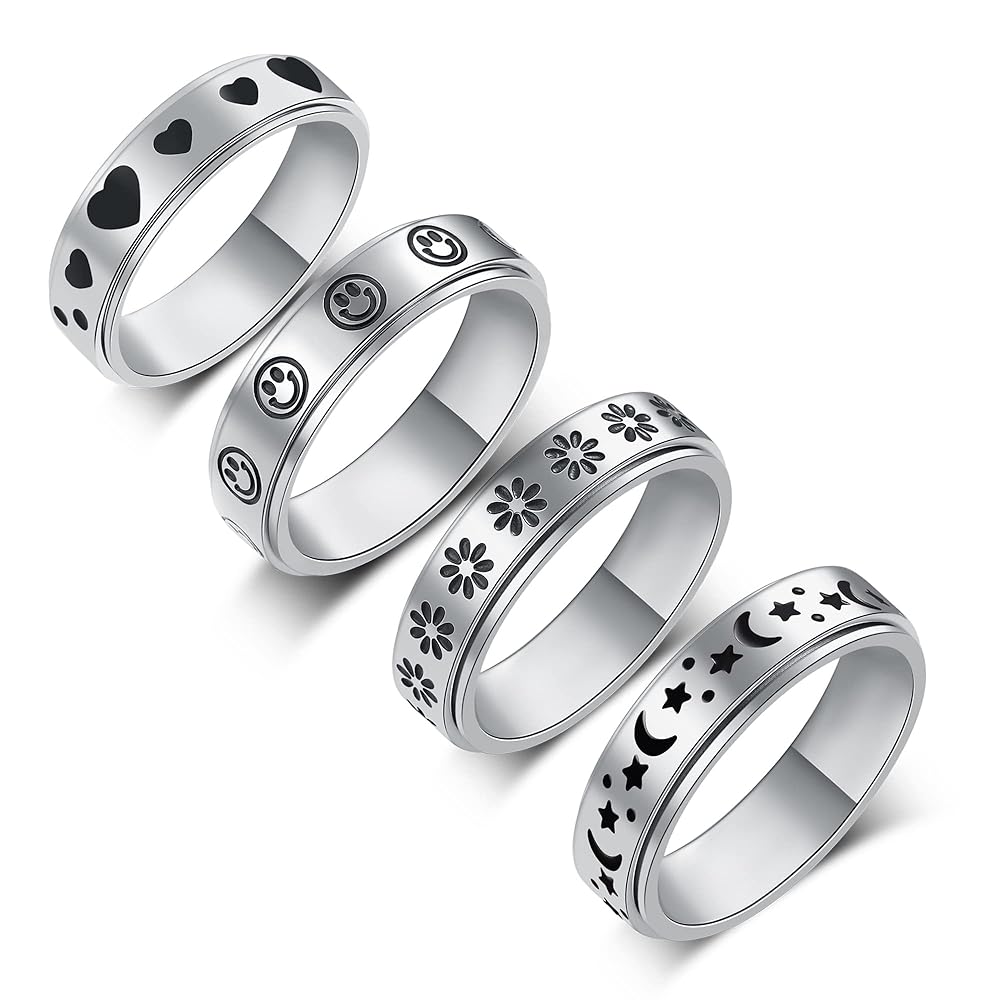 Anxiety 304 Stainless Steel Ring Men Gear Fidgets Spinner - Australia