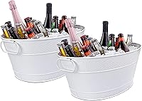 Vista 1 de BREKX Colt - Cubetas de hielo para fiestas, 16 botellas, hielera con asas, fácil de limpiar, acabado blanco brillante, resistente a fugas, ovalado