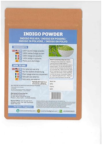 Miniatura 2 de SVATV Indigofera Tinctoria Powder  Para el cuidado del cabello negro  Promueve el crecimiento, grosor  Producto ayurvédico para el cabello - 8.01