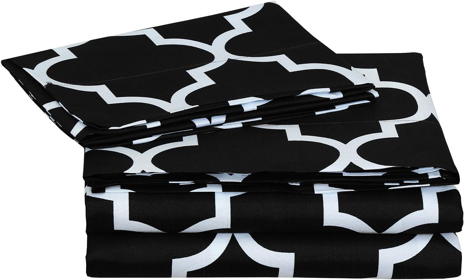 Printed Duvet-Cover-Set - Brushed Velvety Microfiber - Luxurious, Comfortable, Breathable, Soft & Extremely Durable - Wrinkle, Fade & Stain Resistant - Hotel Quality By Utopia Bedding (Queen, Black)