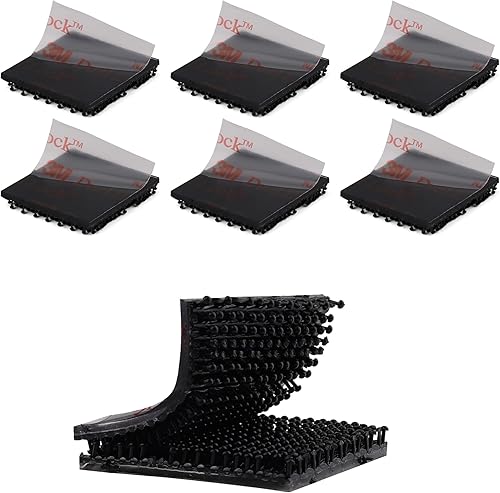 Cierre resellable de doble bloqueo SJ3550 1"x 1" 6 piezas, cinta adhesiva de gancho en forma de hongo de uso pesado para montaje de soporte EZ Pass,