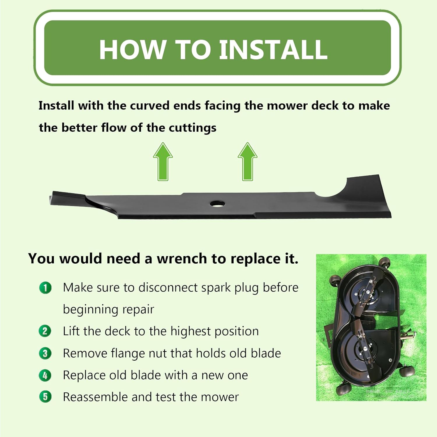 (3PCS) 038-4221-00 Notched High Lift Lawn Mower Blades - Replace OEM 038-4226-00 30227-42 63227-N - Fits Bad Boy MZ Magnum CZT Gravely Ariens Dixie Chopper Lawn Mower - for 42 Inches Deck