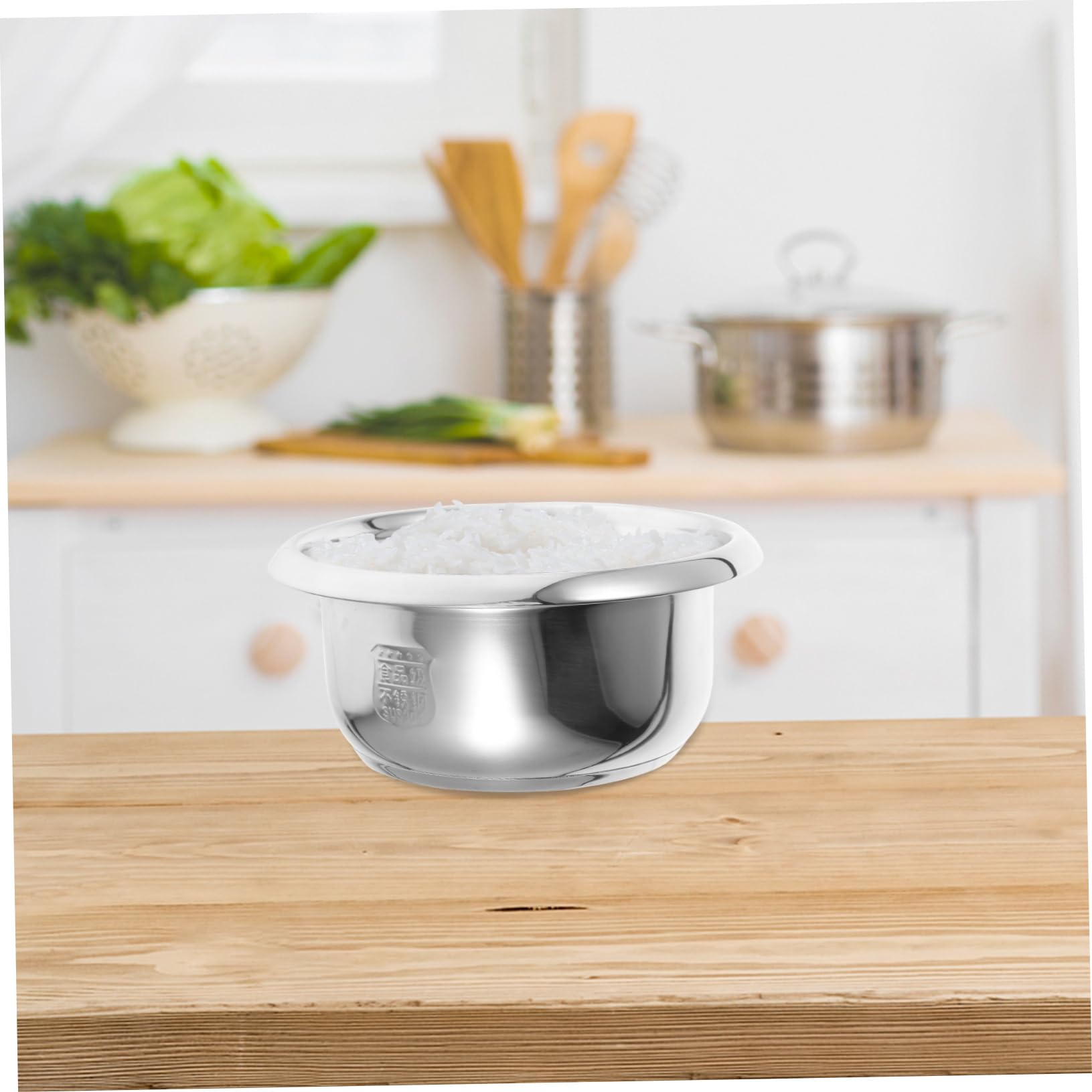 Cuve Intérieure En Acier Inoxydable 9.06 Pouces Pour Cuiseur À Riz Pot De Remplacement Universel Capacité Moyenne Chauffage Uniforme Pour Cuisine Familiale Polyvalente