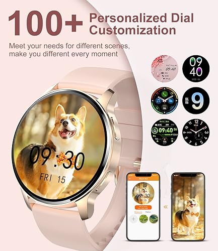 Miniatura 5 de Relojes inteligentes para mujer (respuestahacer llamadas), reloj inteligente HD de 1.32 pulgadas para mujer con control de voz AI, 20 modos