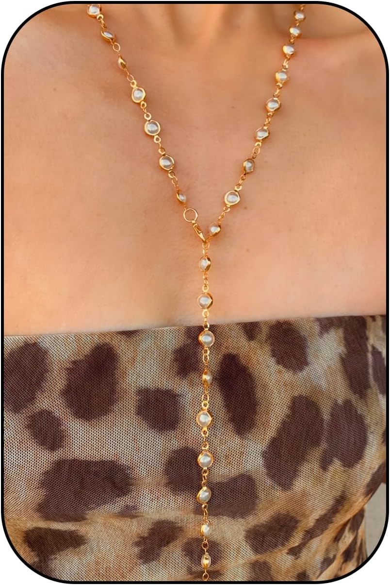 Long Gold Necklaces for Women Gold Layered Pearl Cross Heart Strand Chain Necklace Jewelry Gifts