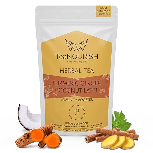 Vista 14 de TeaNOURISH Té de hierbas Tulsi de menta y cúrcuma Superalimentos indios Mezcla de cúrcuma, tulsi y menta Apoyo inmunológico Ingredientes