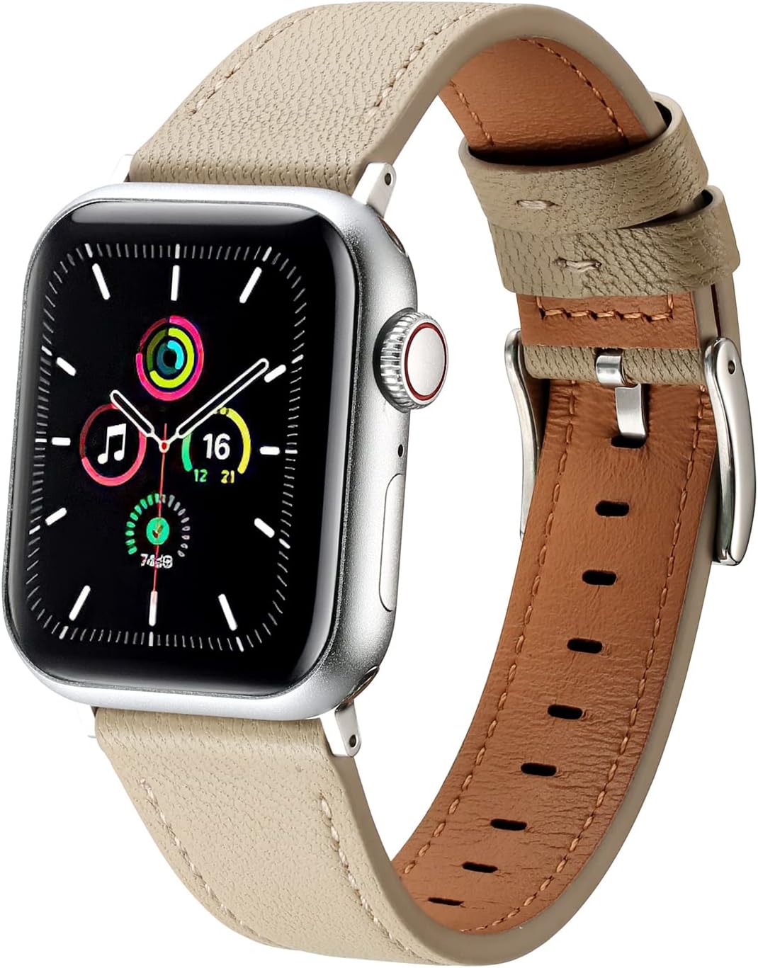 Moran Leather Bands Compatible with Apple Watch Band 49mm 45mm 44mm 42mm 41mm 40mm 38mm, Top Grain Leather Sheepskin Strap Thin Wristband for iWatch Ultra Series 8 7 6 5 4 3 2 1 SE/SE 2