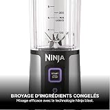 Ninja Blast Blender portable, 530 ml, couvercle résistant aux fuites et bec verseur, mini blender sans fil puissant, rechargeable, smoothies, shakes protéinés, mixe fruits et glaçons, noir, BC151EUBK - 8