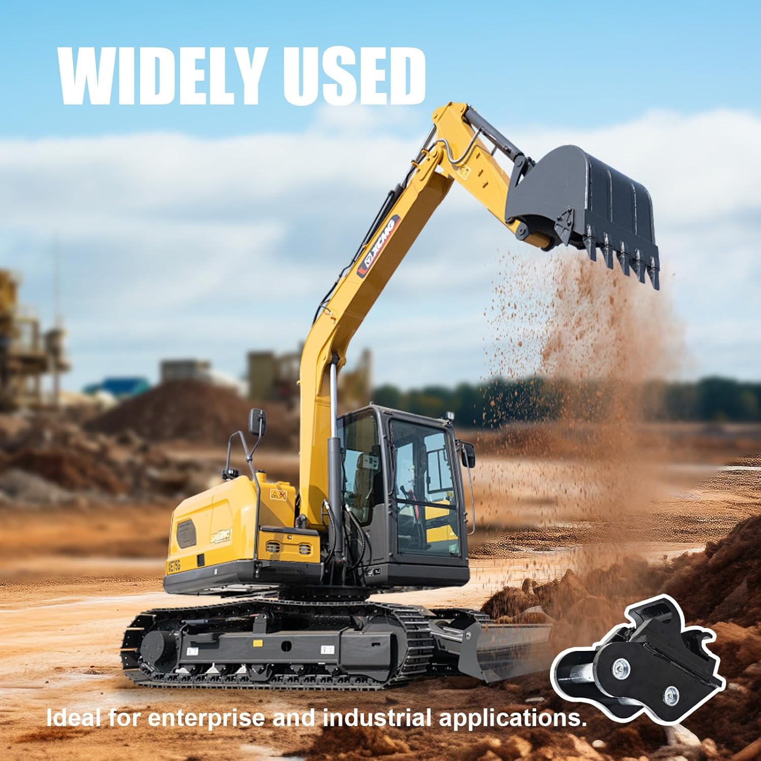 Mechanical Quick Coupler for Mini Excavators, Fit for Most Heavy Equipment Not Exceeding 3 Tons, Quick Change Hitch Attachment, Black - Image 9