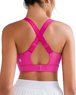 RUNNING GIRL Sports Bras for Women High Support, Adjustable Straps Hook Back Sports Bras for Women with Sewn in Pads - Amazon product rated Grade A