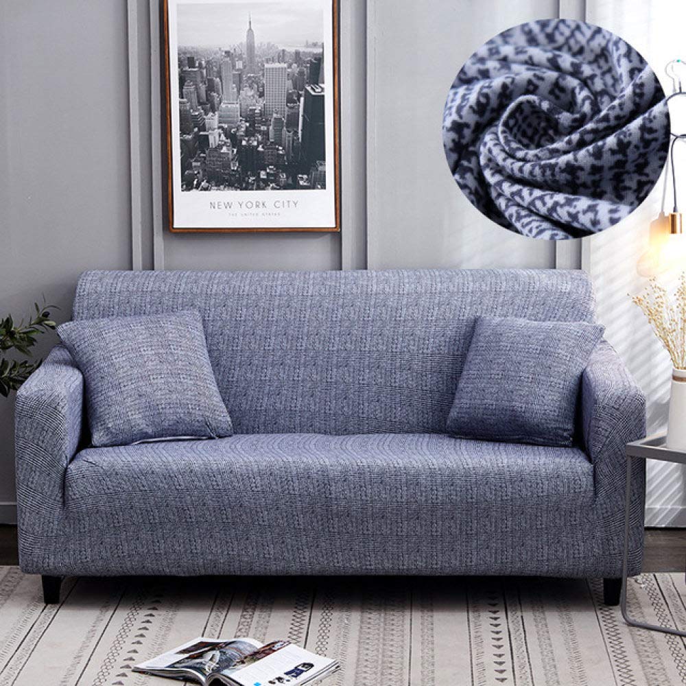Housse de canapé imprimée ficelle élastique et extensible pour salon d'angle 1 place 90-140cm