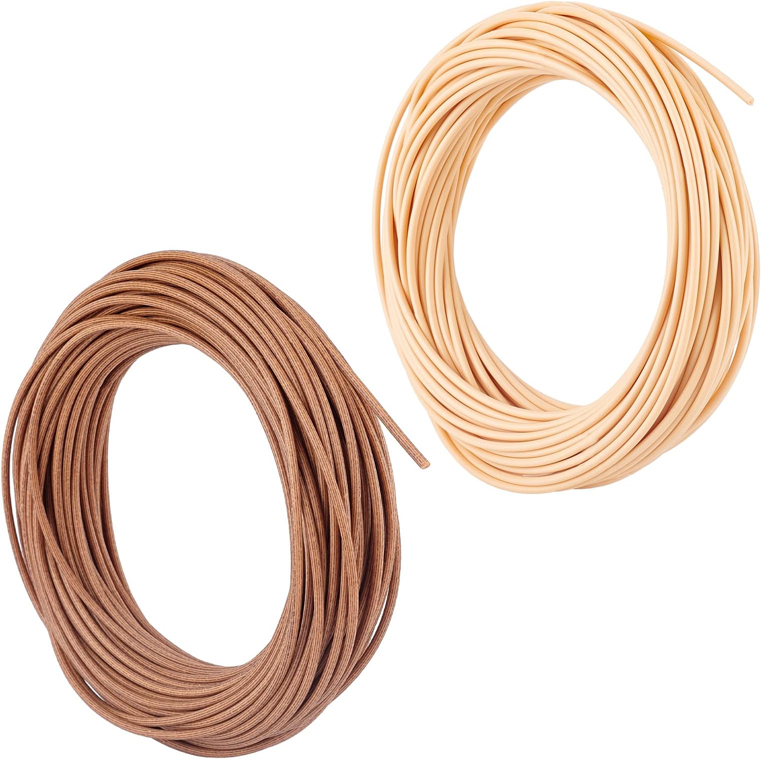 AHANDMAKER 2 Bundles Round Reed, 150g 1/10 Inch Fruit Basket Weaving Cane Wicker Plastic Material Rattan Reed Webbing Repair Supplies for DIY Craft Bread Basket Making