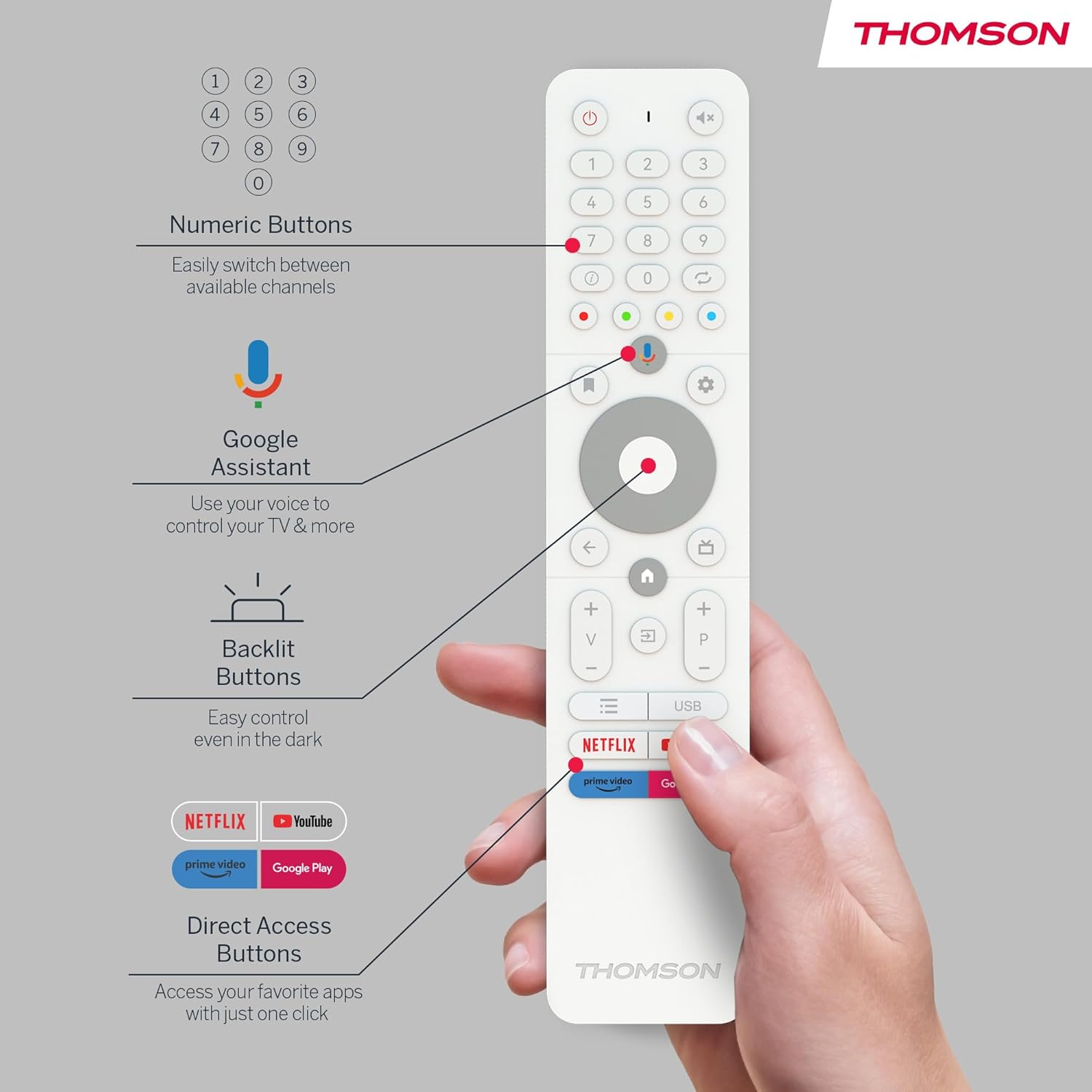 A person exercising while watching content on the Thomson Go TV, illustrating its portability and battery life.