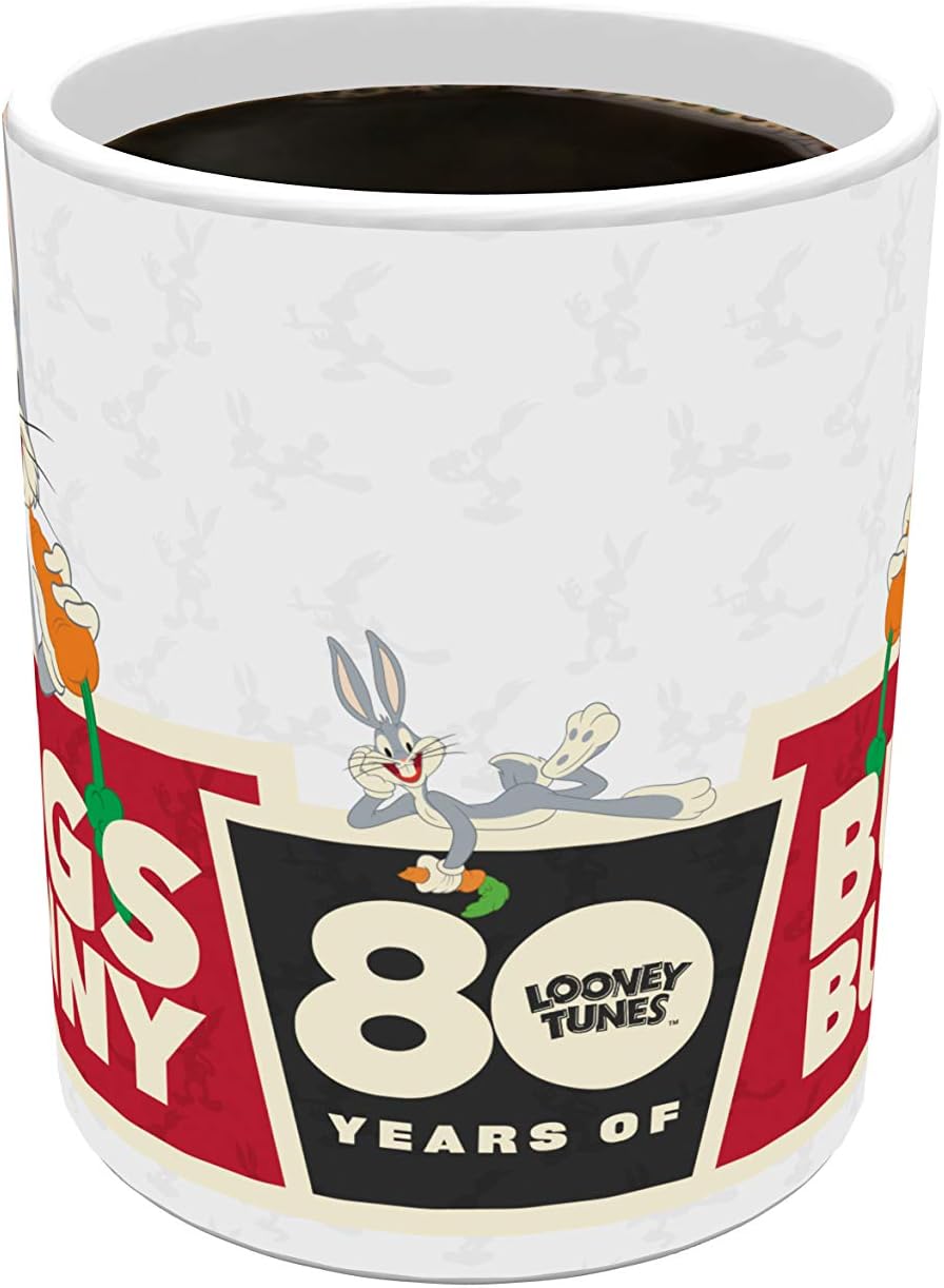 Trend Setters Looney Tunes – Bugs Bunny – 80th Anniversary Official Merchandise - 11 oz Ceramic Coffee or Tea Mug – Perfect for gifting or collecting Ltd. WMUG1133