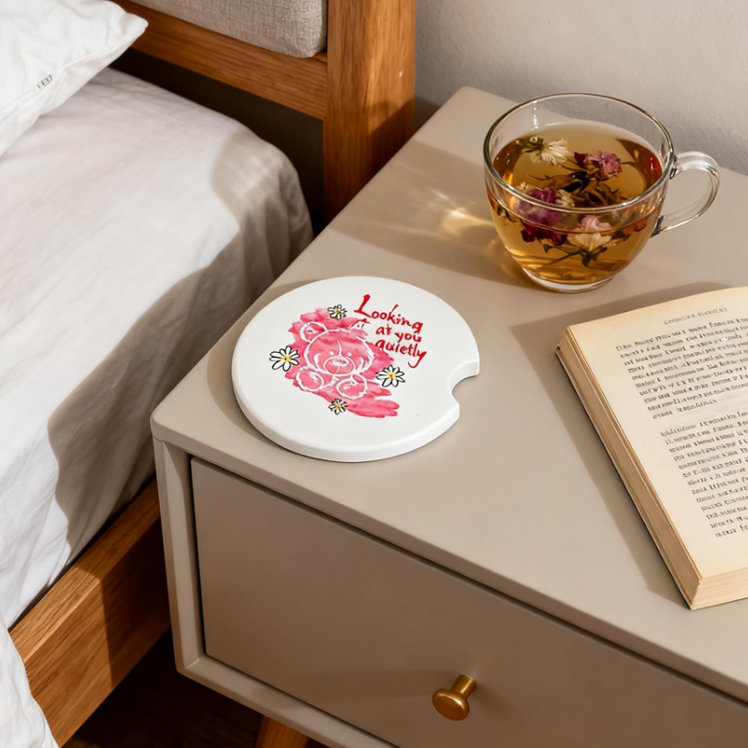 AGH 100Pcs 3 Inches Drink Coasters, Ceramic Drink Coaster, Absorbent Coaster Set Suitable for Kinds of Cups, Modern Style Coasters for Coffee Table & DIY