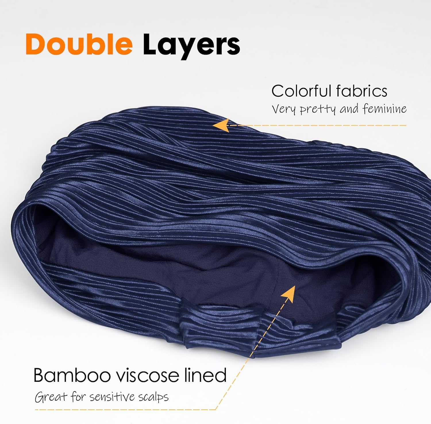 Alnorm Pleated Turban Classy Wraps Gifts Chemo Headwear for Women - Image 6